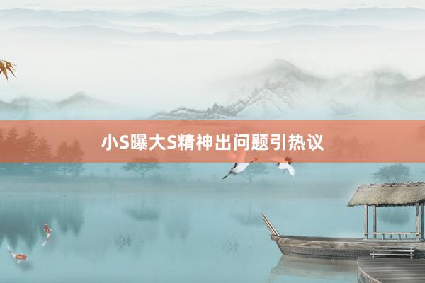 小S曝大S精神出问题引热议